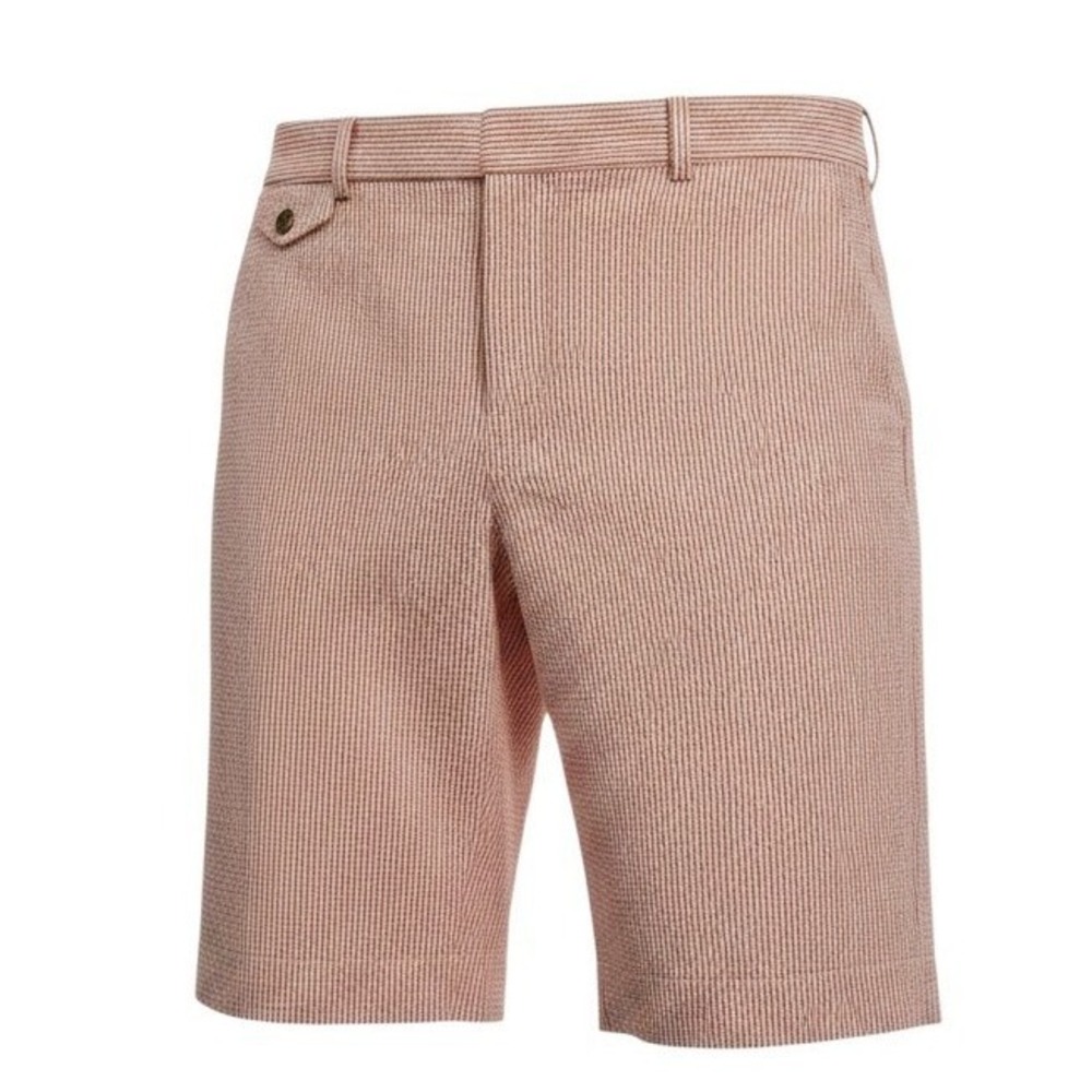 Lauren Ralph Lauren Orange Seersucker‎ Bermuda Shorts Preppy Coastal Summer Sz 8